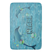 Tapis De Bain Dauphins et bulles amusants (devant Vertical)