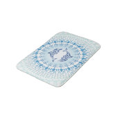 Tapis De Bain Dauphins Mandala Bleu Blanc Maritime (Angle)