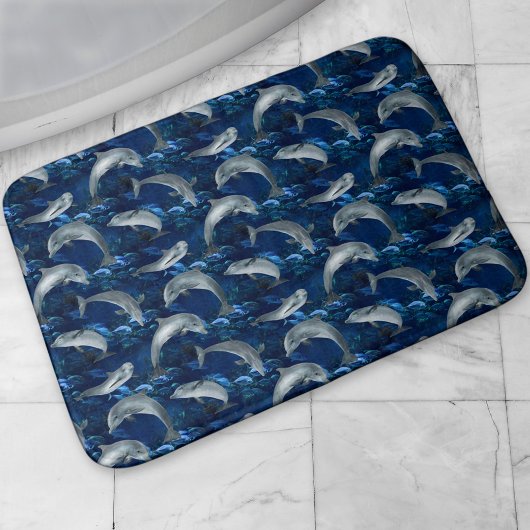 Tapis De Bain Dauphins sous-marins et natation de poissons