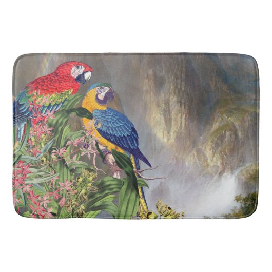 Tapis de bain de cascade de faune d'oiseaux de (Devant)