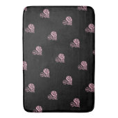 Tapis de bain de coeur rose et noir en fibre (devant Vertical)
