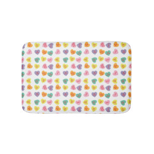 Tapis de bain de coeurs de sucrerie de