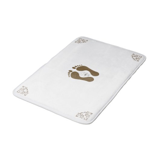 Tapis de bain de conception de coin avec empreinte (Angle)