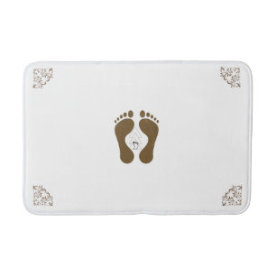 Tapis de bain de conception de coin avec empreinte