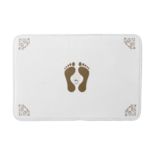 Tapis de bain de conception de coin avec empreinte (Devant)