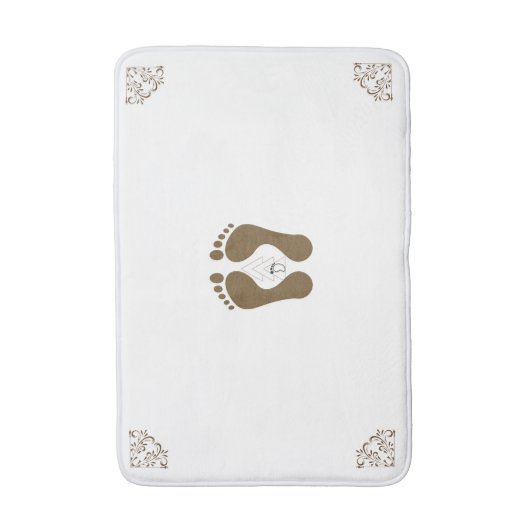 Tapis de bain de conception de coin avec empreinte (Devant (Vertical))