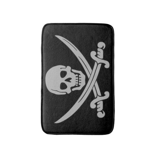 Tapis de bain de crâne et de pirate d'épées (Devant (Vertical))