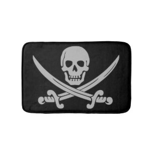 Tapis de bain de crâne et de pirate d'épées