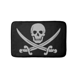 Tapis de bain de crâne et de pirate d'épées