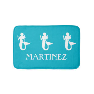 Tapis de bain de créature de mer de sirène de bl
