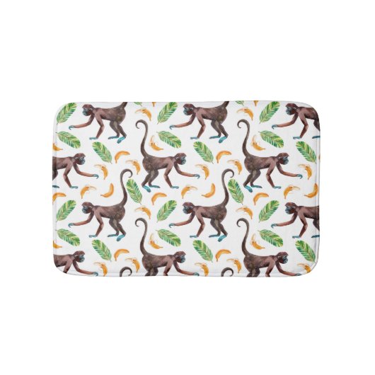 Tapis De Bain De doux singes qui jonglent avec des bananes (Devant)