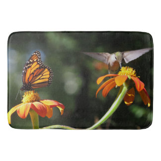 Tapis de bain de fleur de papillon de monarque