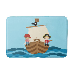 Tapis de bain de garçon de bateau de pirate