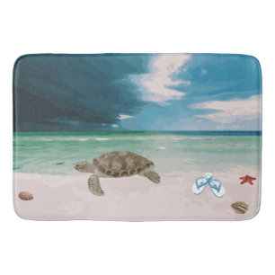 Tapis de bain de grande taille de "océan"