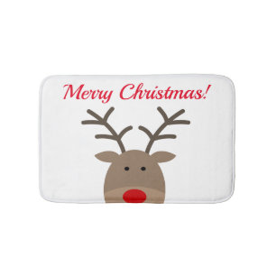 Tapis de bain de Joyeux Noël avec le renne mignon