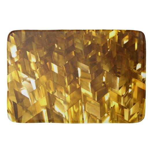 Tapis de bain de luxe fractale de couleur or (Devant)