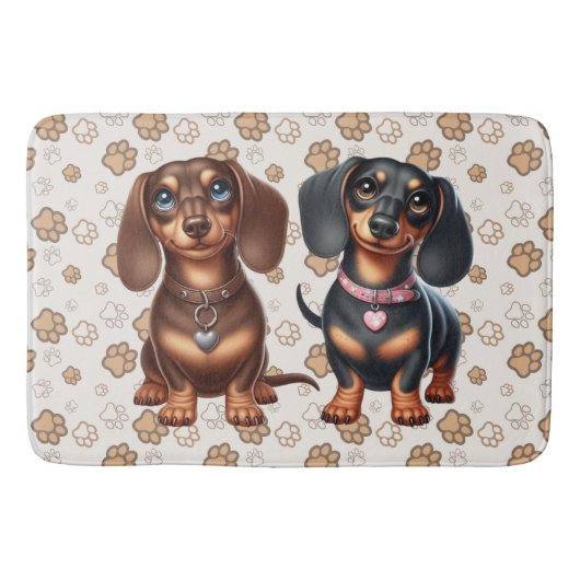 Tapis De Bain De mignons amis dachshund (Devant)