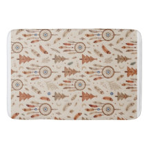 Tapis de bain de Noël Boho Dreamcatcher Rustique H