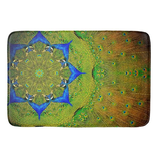 Tapis de bain de paon de kaléidoscope (Devant)