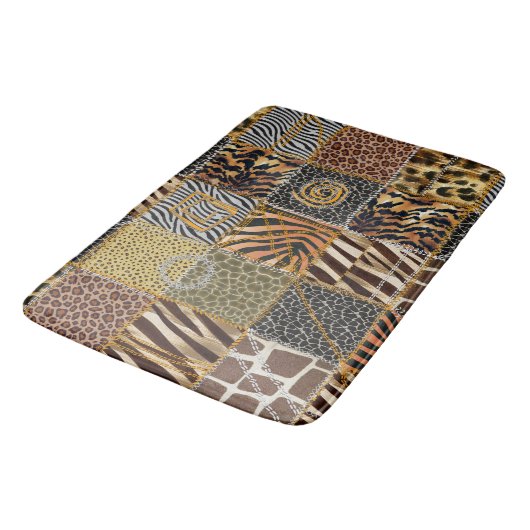 Tapis de bain de patchwork de safari grand (Angle)