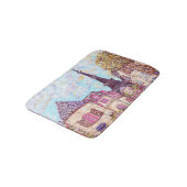 Tapis de bain de pointillism de paysage de Paris (Angle)