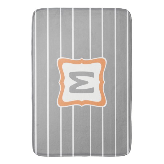 Tapis de bain de rectangle avec le monogramme dans (devant Vertical)