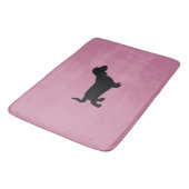 Tapis de bain de rose de silhouette de teckel (Angle)