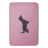 Tapis de bain de rose de silhouette de teckel (devant Vertical)