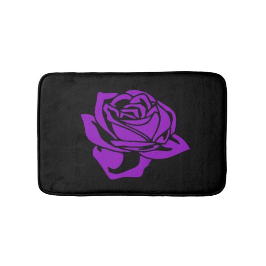 Tapis de bain de rose et de noir de pourpre (Devant)