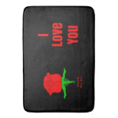 Tapis de bain de rose rouge je t'aime (devant Vertical)