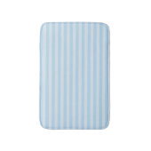 Tapis de bain de style plage bleu rayé sur fond bl (Devant (Vertical))