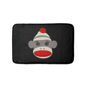 Tapis de bain de visage de singe de chaussette