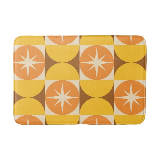 Tapis De Bain Début du milieu du siècle sur les cercles jaunes o (Devant)