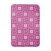 Tapis De Bain Déco clé grecque, rose et bordeaux (Devant (Vertical))