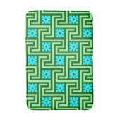 Tapis De Bain Déco clé grecque, turquoise et Jade vert (Devant (Vertical))