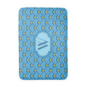 Tapis De Bain Déco pétoncles chinois, turquoise et aqua (Devant (Vertical))