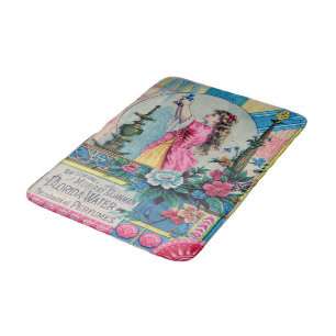 Tapis De Bain Deco vintage de victorian d'annonce de parfum de