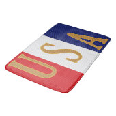 Tapis De Bain Décor à rayures USA (Angle)