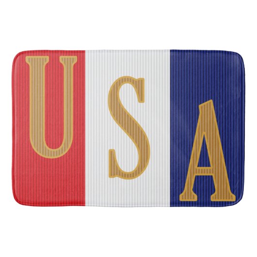 Tapis De Bain Décor à rayures USA (Devant)