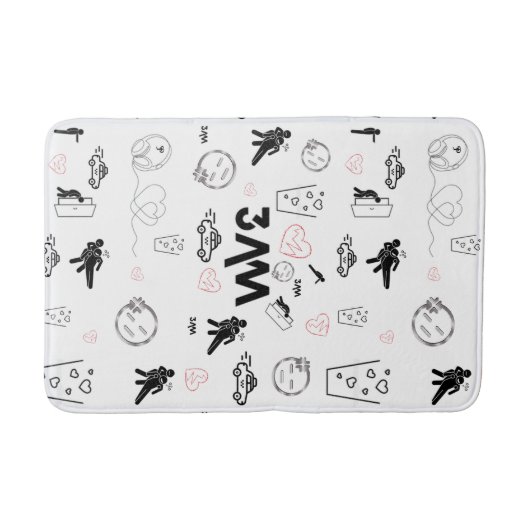 Tapis De Bain Décor branché Doodle Art Bath Mat 3AM (Devant)