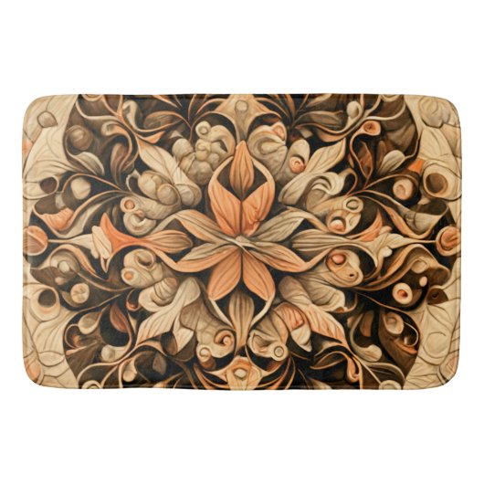 Tapis De Bain Décor Brown orange beige Arrière - plan esthétique (Devant)