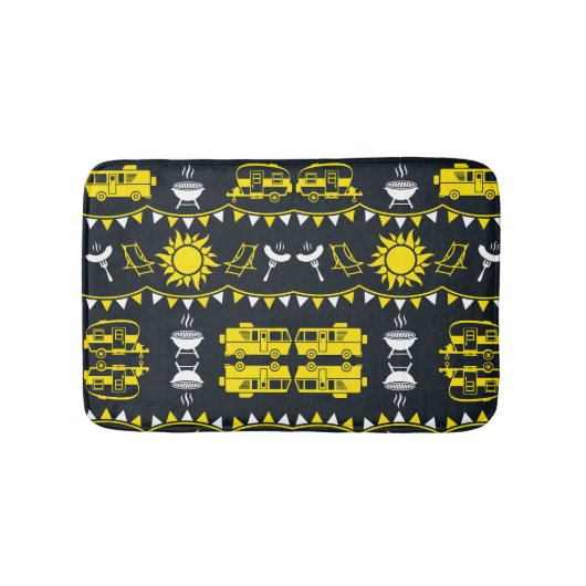 Tapis De Bain Décor camping Caravan (Devant)