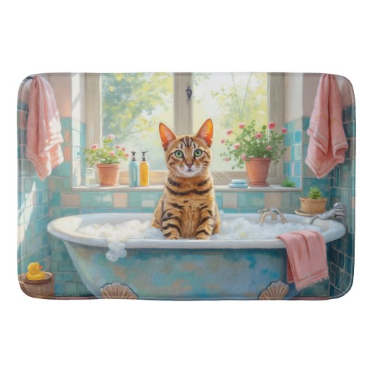 Tapis De Bain Décor de bain pour chat Bengal (Devant)