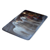 Tapis De Bain Décor de Noël afghan Hound Snowy (Angle)