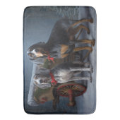 Tapis De Bain Décor de Noël Bluetick Coonhound Snowy Sleigh (devant Vertical)