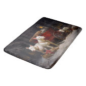 Tapis De Bain Décor de Noël Bull Terrier Snowy Sleigh (Angle)