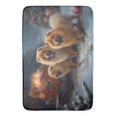 Tapis De Bain Décor de Noël Chow Chow Snowy Sleigh (devant Vertical)