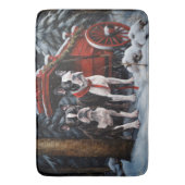 Tapis De Bain Décor de Noël de Boston Terrier Snowy Sleigh (devant Vertical)