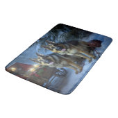 Tapis De Bain Décor de Noël du berger allemand Snowy Sleigh (Angle)