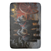 Tapis De Bain Décor de Noël écossais Terrier Snowy Sleigh (devant Vertical)